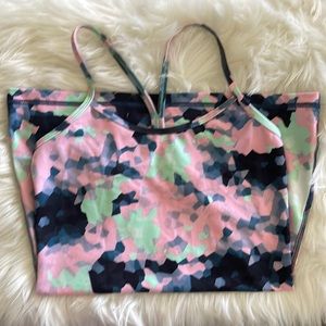 Lululemon 6 Power Y Tank Clouded Dreams Pink Blue Sea Mist.